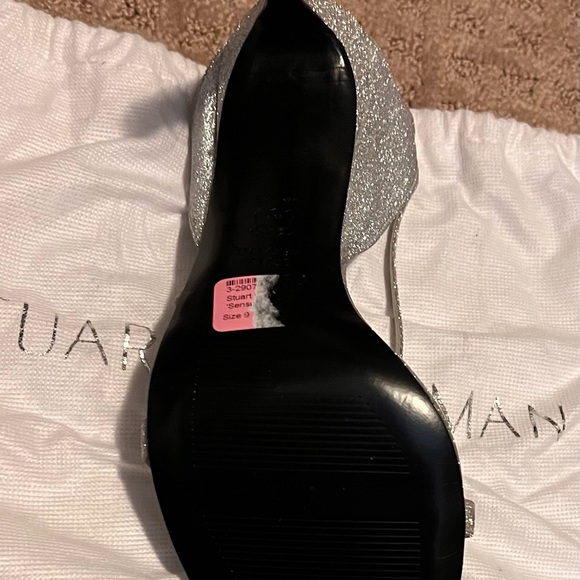 Stuart Weitzman sensual silver sparkle sandal bride wedding bridesmaid o… - Picture 4 of 4